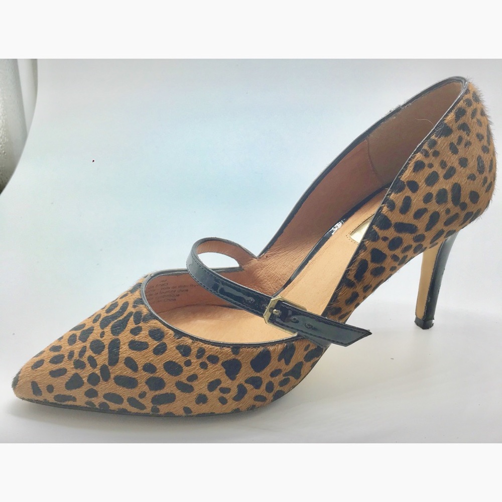 Animal leopard print Mary Jane heel camel & black